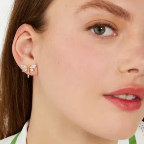 KATE SPADE GREENHOUSE DRAGONFLY STUD EARRINGS BNIB 🆕SHIPS FAST📦⌚🏃🏻💨🚚 - Picture 3 of 13
